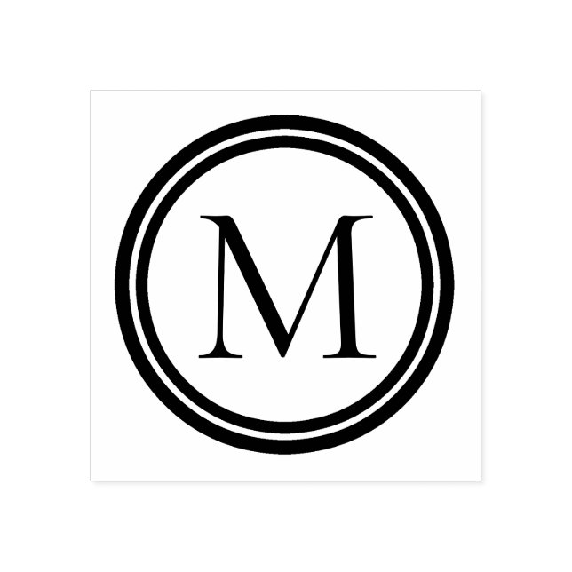 Double Ring Monogram Rubber Stamp (Imprint)