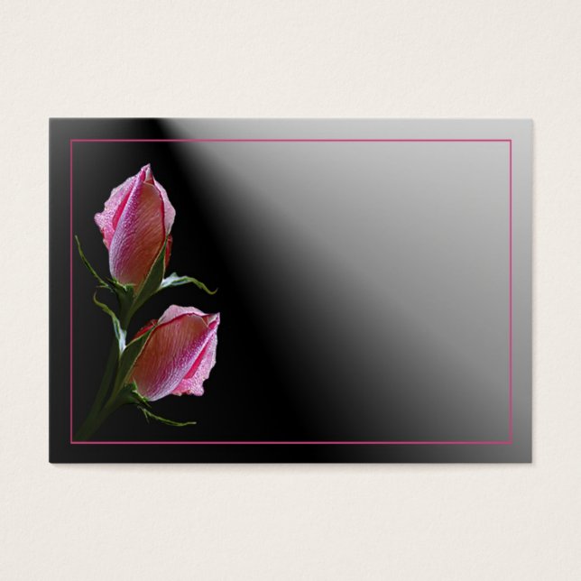 Double Rose Black Profile Card (Front)