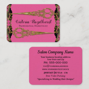 Double Scissors Paris Pearl Baroque Hairstyist Business Card