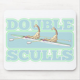 Double sculls rowing funny giraffes mouse pad
