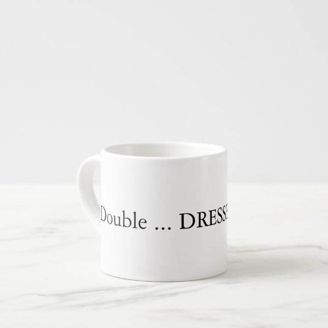 Double shot espresso with water thanks cup (Front Left)