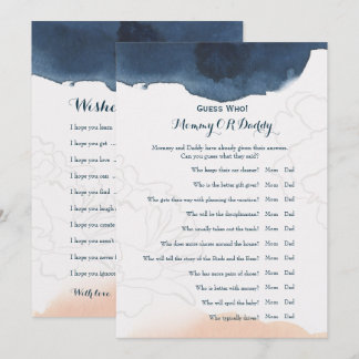Double Side - Baby Shower Games Wishes | Guess Who Invitation