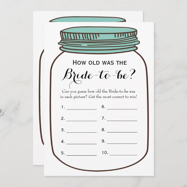 Double Side - Bridal Shower Games How Old | Advice Invitation (Front/Back)