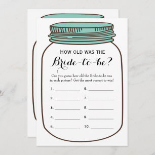 Double Side - Bridal Shower Games How Old   Advice Invitation
