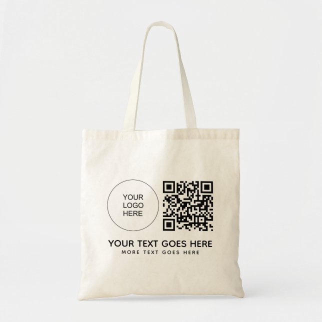 Double Side Print Company Logo QR Code Budget Tote Bag (Front)