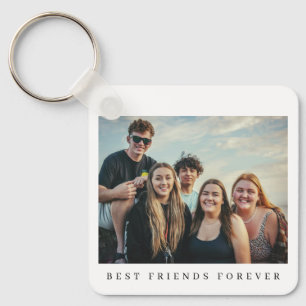 Double sided 2 photo best friends personalised key ring