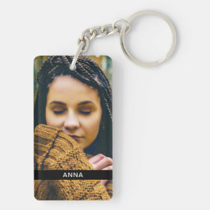 Double Sided 2 Photo & Name Acrylic Keychain