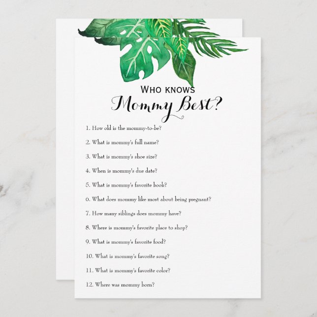 Double Sided - 2 x Baby Shower Games Invitation (Front/Back)