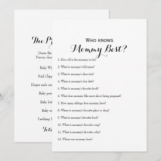 Double Sided - 2 x Baby Shower Games Invitation