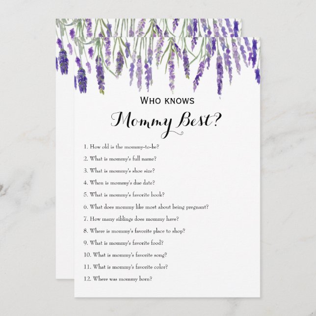 Double Sided - 2 x Baby Shower Games Invitation (Front/Back)