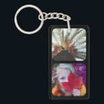 Double Sided 4 Photo Template Rounded Black Key Ring<br><div class="desc">4 Personalised Photos Key Chain with Rounded Black Frame.</div>