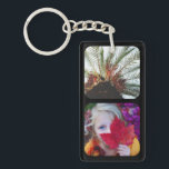 Double Sided 4 Photo Template Rounded Black Key Ring<br><div class="desc">4 Personalised Photos Key Chain with Rounded Black Frame.</div>