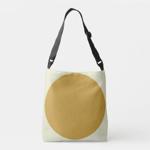 Double sided abstract art print yellow on green crossbody bag