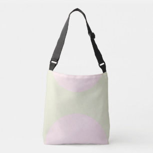 Double sided abstract print soft pastel pink green crossbody bag