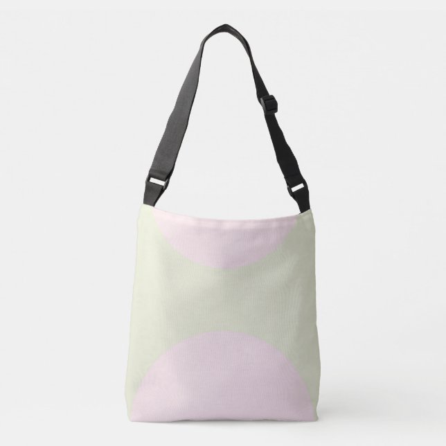 Double sided abstract print soft pastel pink green crossbody bag (Front)
