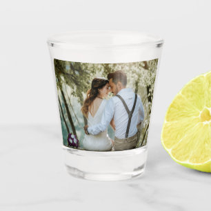 Double Sided Add Your Own Custom Wedding Photo Shot Glass