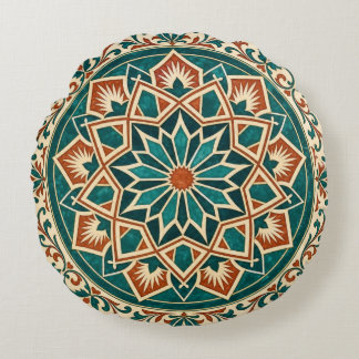 Double-Sided Andalusian Star Folk Throw Pillow