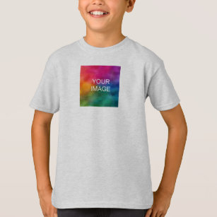 Double Sided Ash Template Add Photo Text Kids Boys T-Shirt