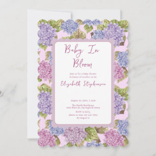 Double Sided Baby In Bloom Baby Shower Invitation