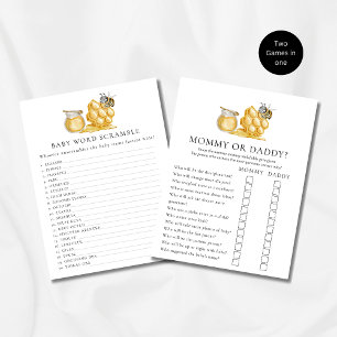 Double sided baby shower game  flyer