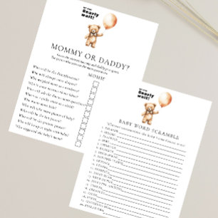 Double sided baby shower game  flyer