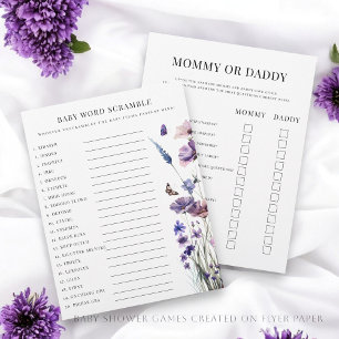 Double sided baby shower game  flyer