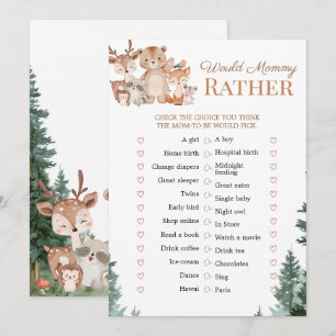 Double Sided Baby Shower Games Animals Woodland Invitation