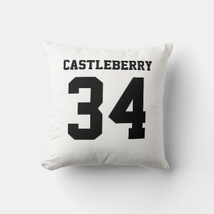 Double-Sided Black and White Sports Jersey Cushion