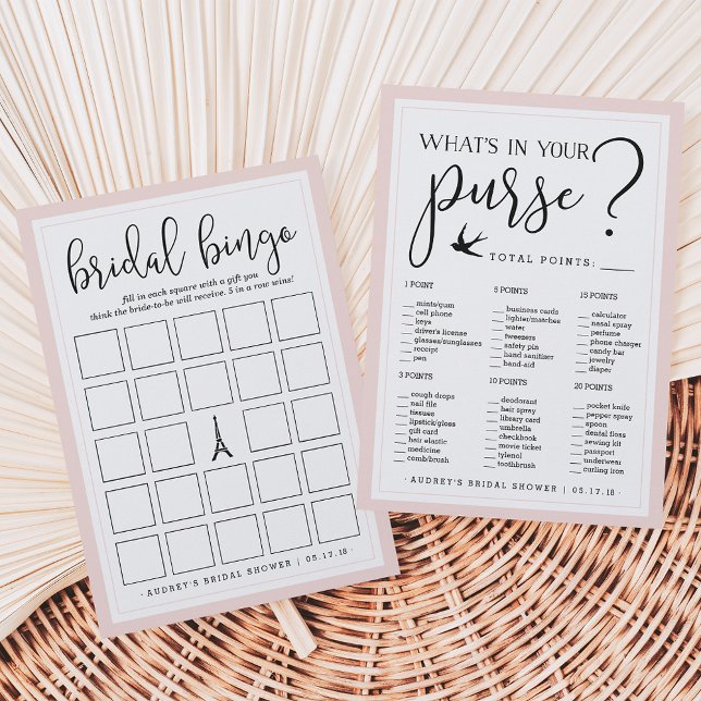 Double-Sided Bridal Shower Bingo and Purse Game (Creator Uploaded)