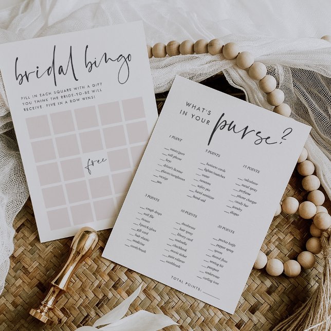 Double Sided Bridal Shower Bingo & Purse Game Card (Creator Uploaded)
