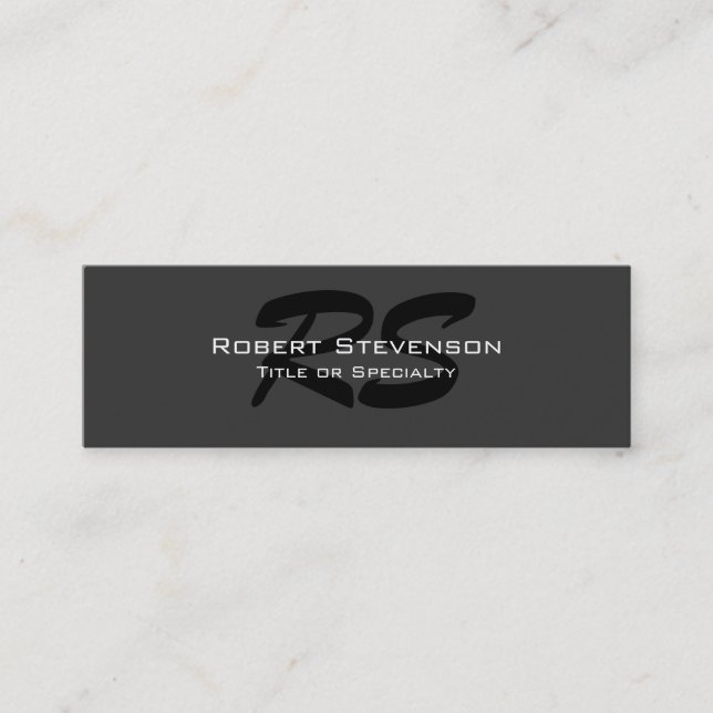 Double-sided Brush Script Monogram Business Card (Front)