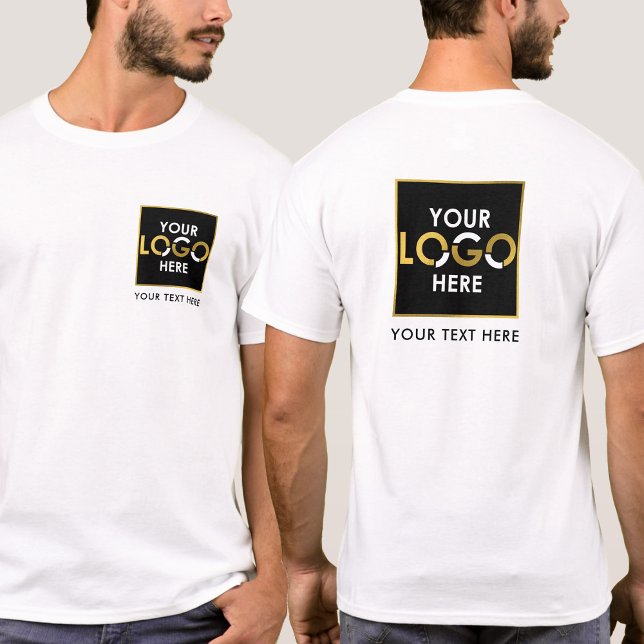 Double Sided Business Your Logo & Text Promotional T-Shirt (Double Sided Business Your Logo & Text Promotional T-Shirt)
