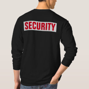 Double Sided Customizable Text Mens Security Black T-Shirt