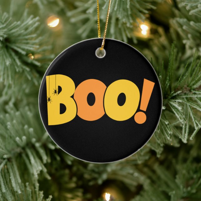 Double Sided Cute Ghost Happy Halloween  Ceramic Tree Decoration (Tree)