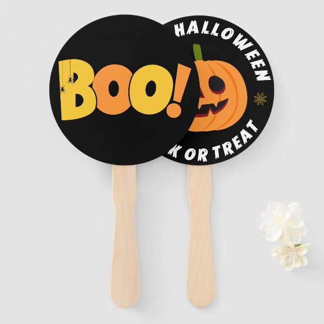 Double Sided Cute Ghost Happy Halloween  Hand Fan (Front and Back)