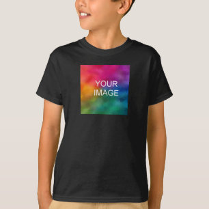 Double Sided Design Add Image Black Template Boys T-Shirt