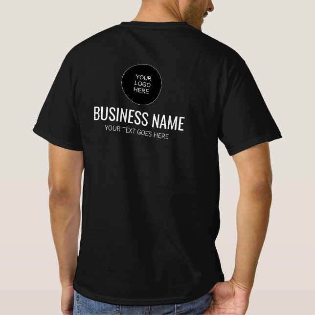 Double Sided Design Print Logo Staff Crew Mens T-Shirt (Back)