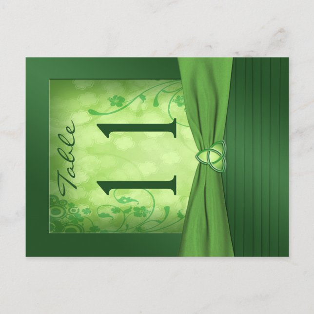 Double-sided Emerald Green Table Number Postcard (Front)