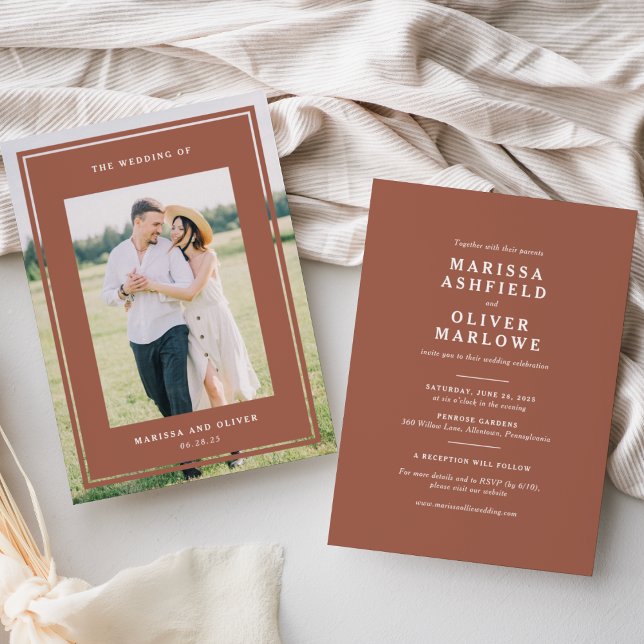  Double-Sided Framed Photo Wedding Website Invitation (Creator Uploaded)
