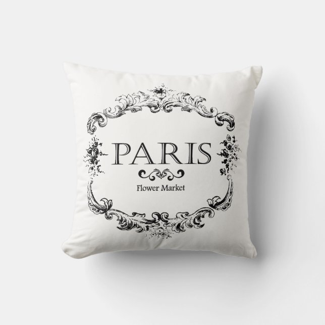 Double Sided French Country Rustic Throw Pillow (Front)