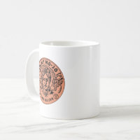 Double Sided Good Luck Coin on a Sturdy Mug
