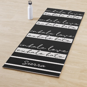 Double Sided Graphic Inhale Love Exhale Hate Yoga Mat