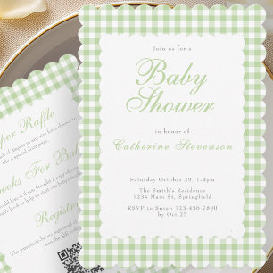 Double Sided Green Baby Shower Invitation
