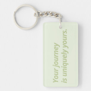 Double-Sided Green & Purple Inspirational Key Ring