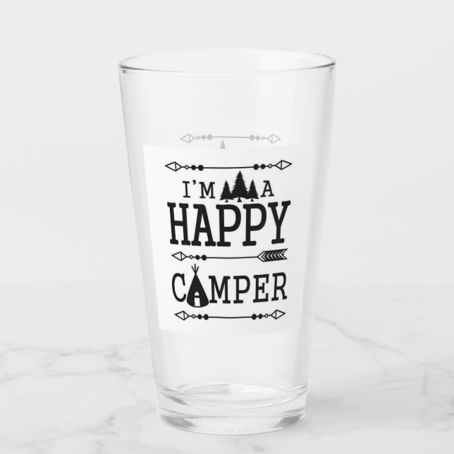 ****DOUBLE SIDED HAPPY CAMPER**** GLASS (Front)