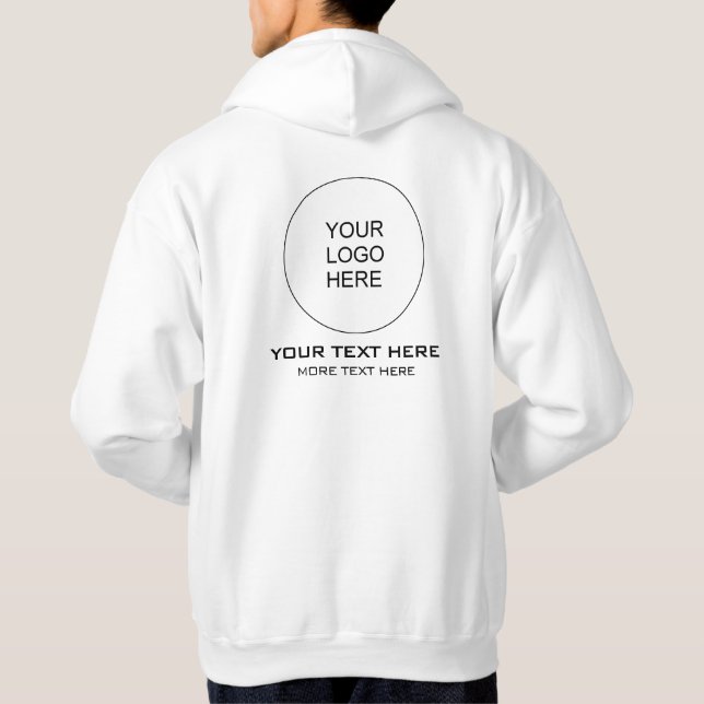 Double Sided Hoodie Company Logo Here Mens White (Back)