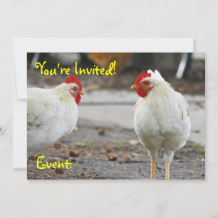 Double Sided Invitation, Rooster Invitation