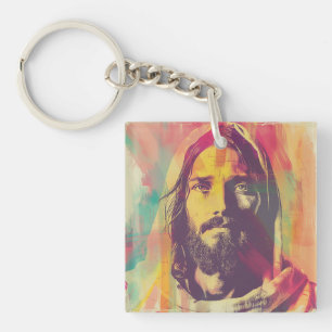 Double-Sided Jesus Keychain 