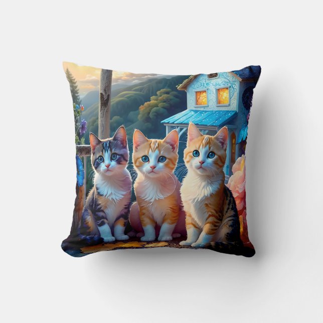 Double Sided Kitten Pillow (Front)