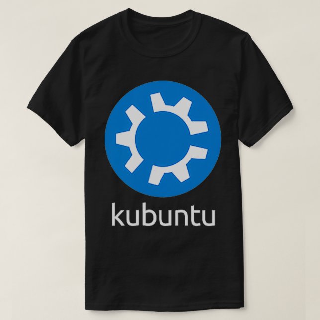 DOUBLE SIDED Kubuntu Linux Software Security and P T-Shirt (Design Front)